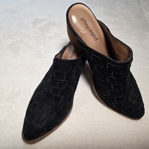 Jeffrey Campbell Black Textured Mules
